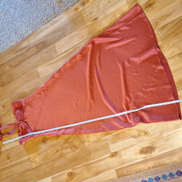 BCBGMaxAzria Halter Maxi Satin Dress Brick Red Size XS - Picture 7 of 10